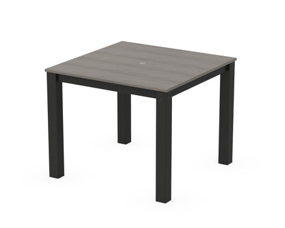 POLYWOOD Parsons 38" X 38" Dining Table in Black / Driftwood