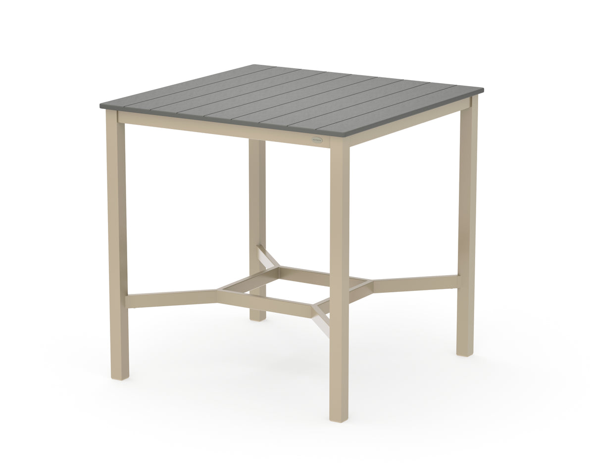 POLYWOOD Main Street 42 x 42 Bar Table in Sand / Slate Grey