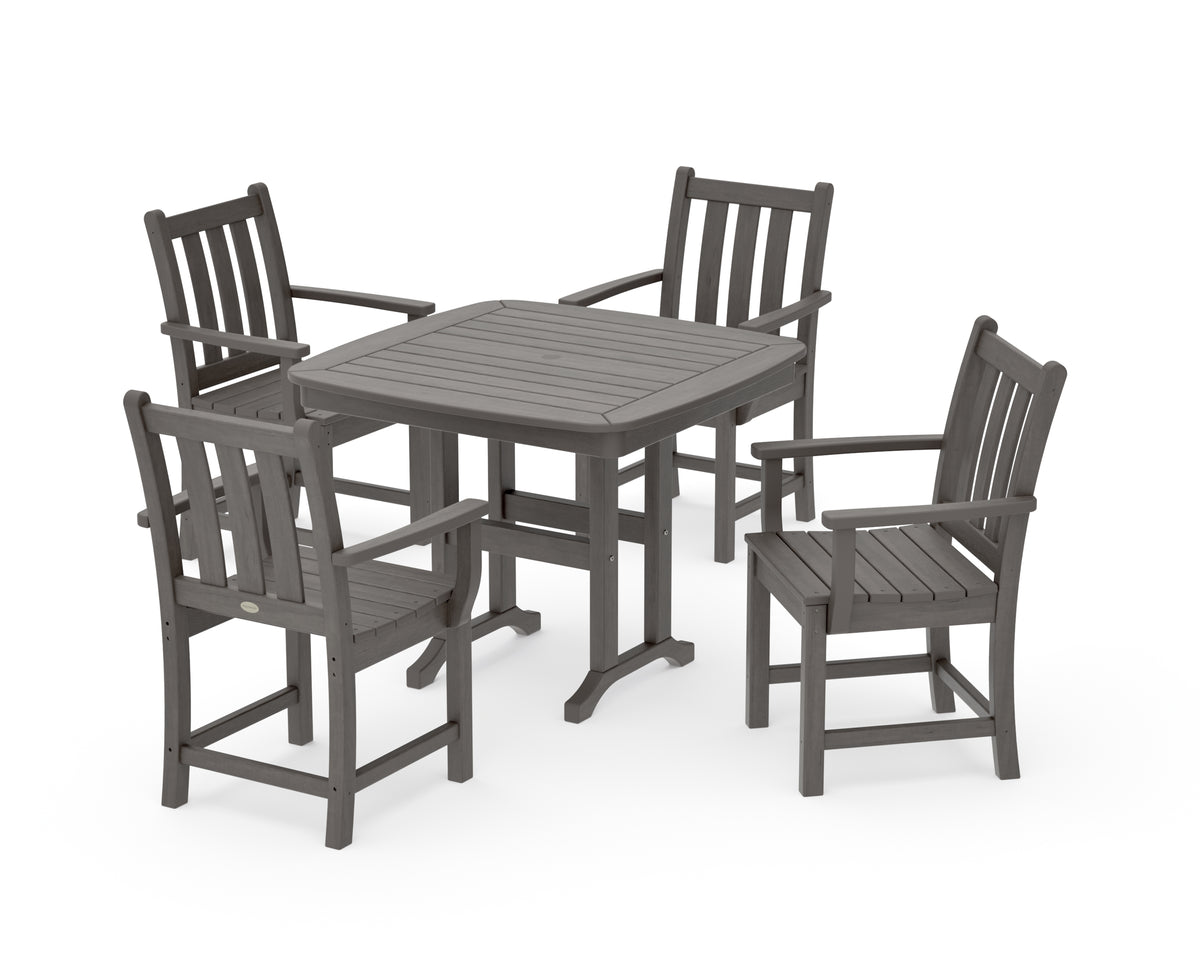 POLYWOOD Traditional Garden 5-Piece Dining Set in Driftwood