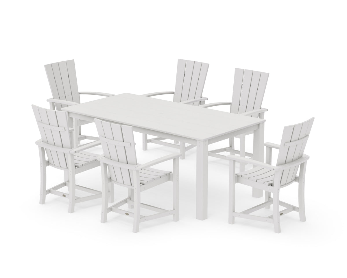 POLYWOOD Quattro 7-Piece Parsons Dining Set in Vintage White