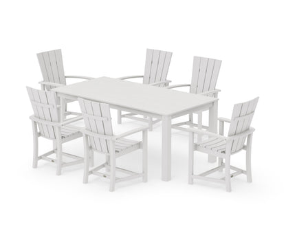 POLYWOOD Quattro 7-Piece Parsons Dining Set in Vintage White