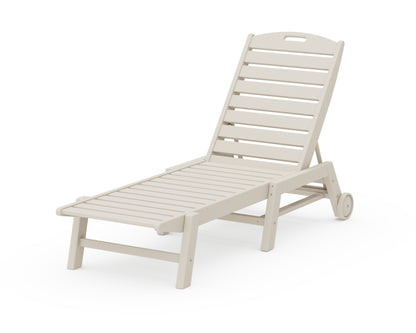 POLYWOOD Nautical Chaise with Wheels in Sand