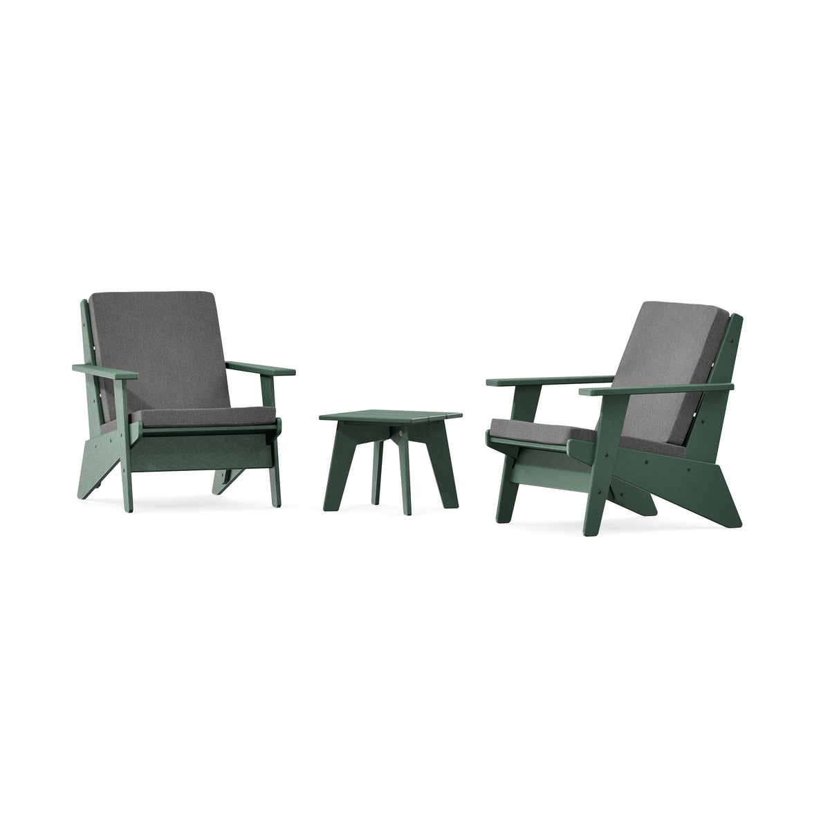 POLYWOOD Riviera Modern Lounge 3-Piece Set in Green