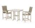 POLYWOOD Coastal Woven High-Back 3-Piece Counter Set with Trestle Legs in Sand / Dune Grass