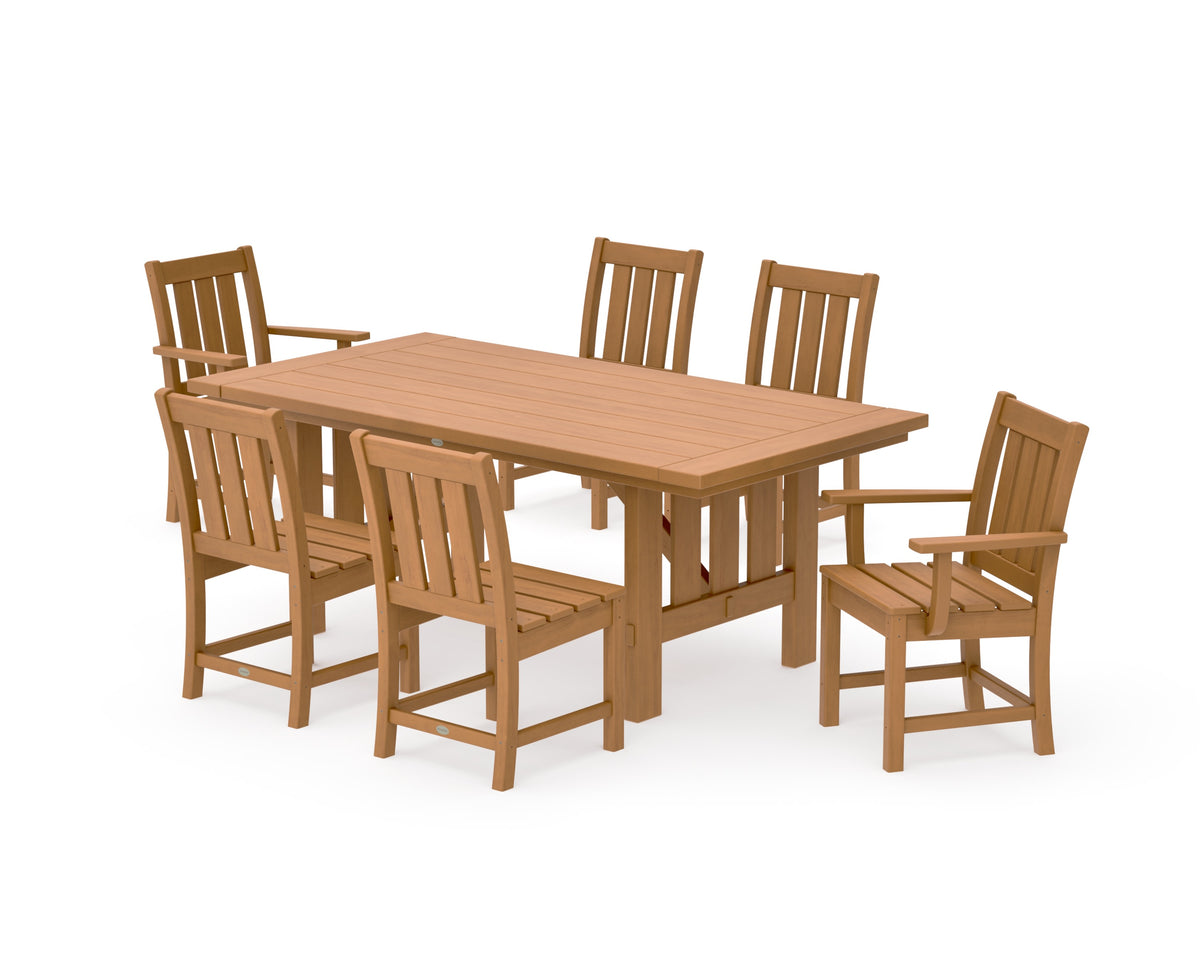 POLYWOOD Oxford 7-Piece Dining Set with Mission Table in Natural
