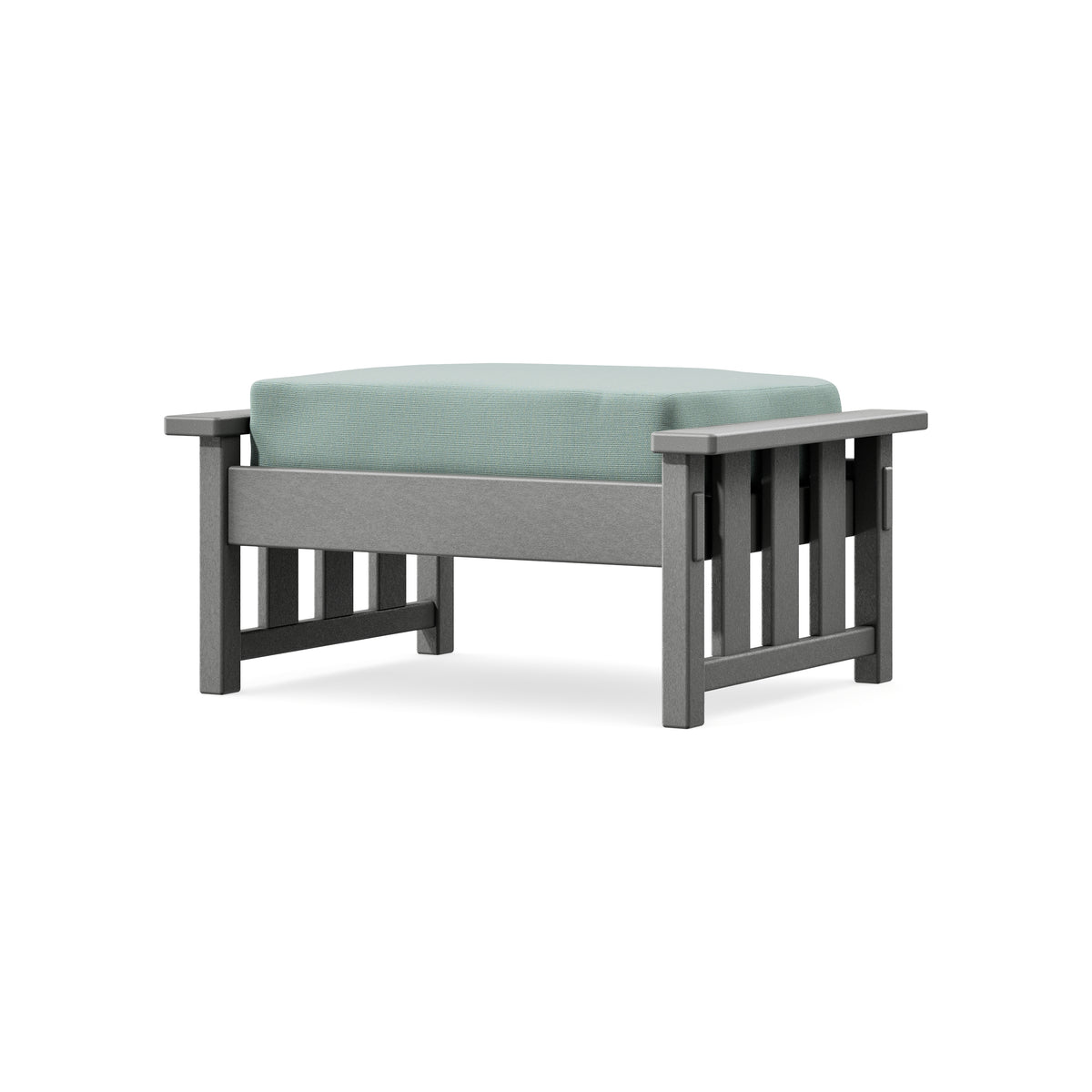 POLYWOOD Acadia Deep Seating Ottoman in Slate Grey / Spa