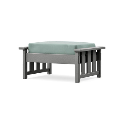 POLYWOOD Acadia Deep Seating Ottoman in Slate Grey / Spa