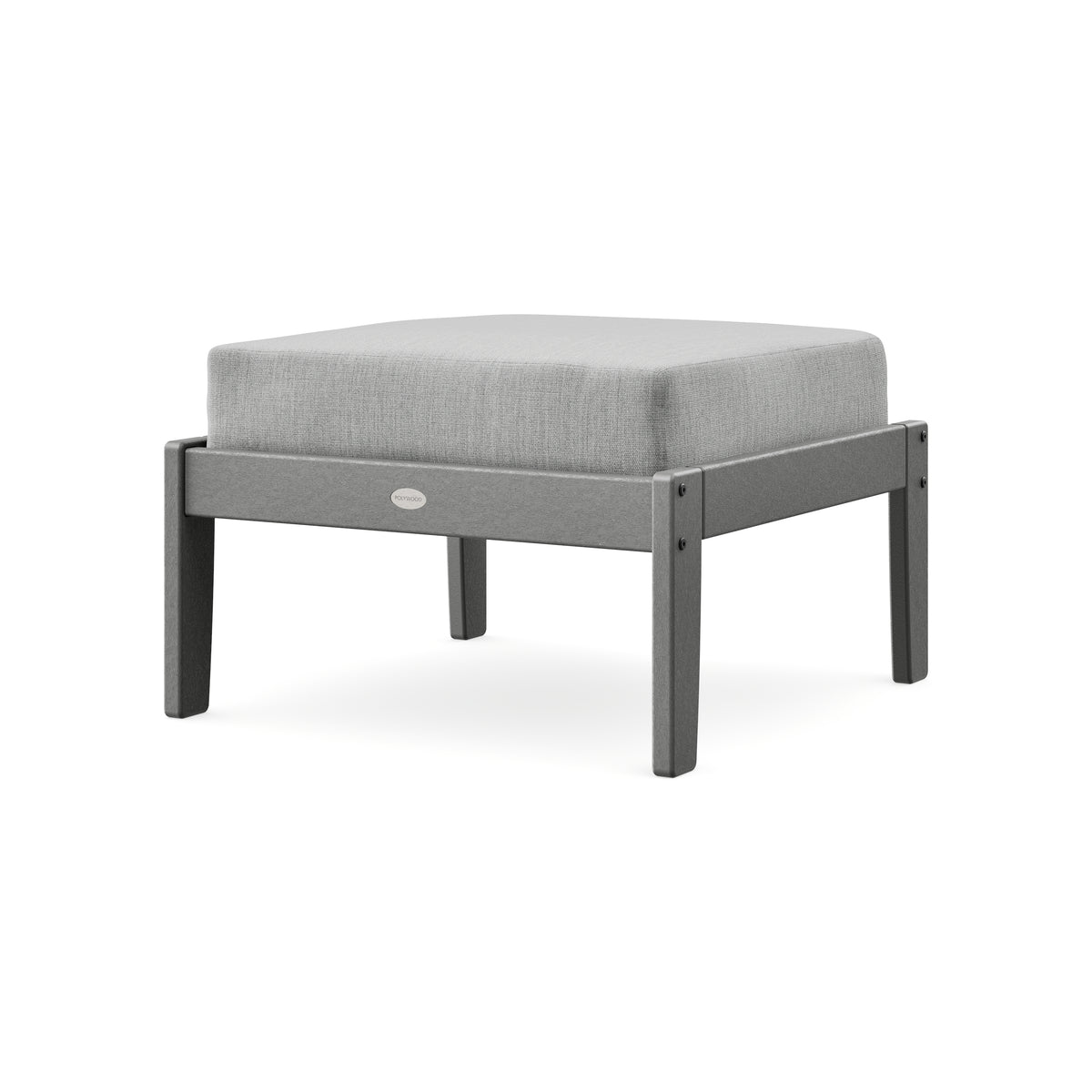 POLYWOOD Braxton Deep Seating Ottoman in Slate Grey / Granite