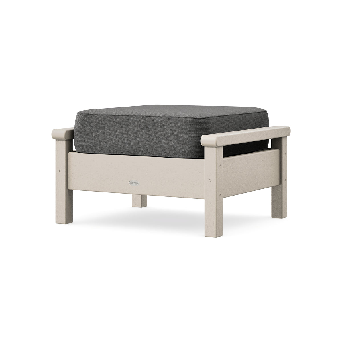 POLYWOOD Harbour Deep Seating Ottoman in Sand / Ash Charcoal