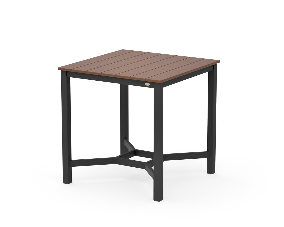 POLYWOOD Main Street 36 x 36 Counter Table in Black / Teak