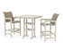 POLYWOOD Coastal Woven 3-Piece Farmhouse Bar Set with Trestle Legs in Sand / Dune Grass