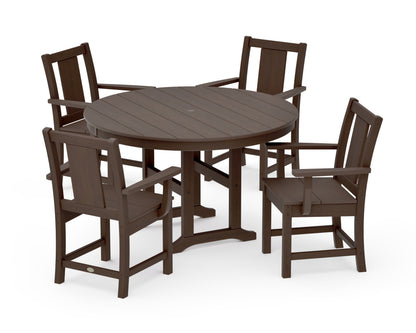 POLYWOOD Prairie 5-Piece Round Farmhouse Dining Set in Kona