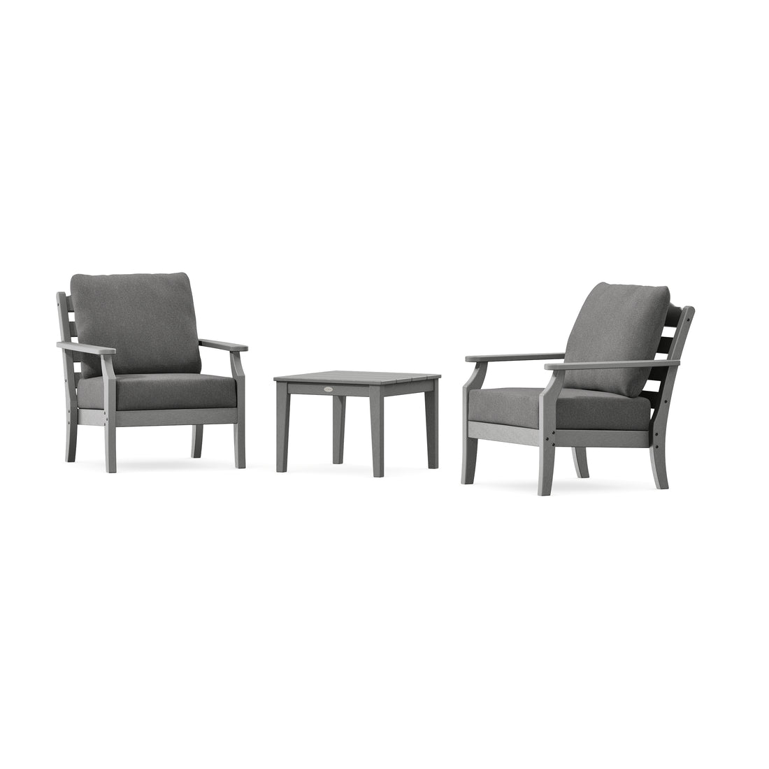 POLYWOOD Savannah 3-Piece Deep Seating Set in Slate Grey