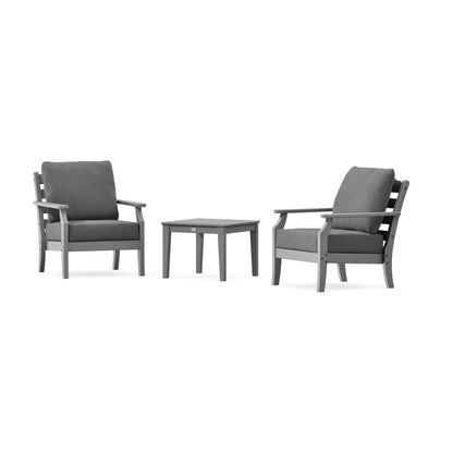 POLYWOOD Savannah 3-Piece Deep Seating Set in Slate Grey