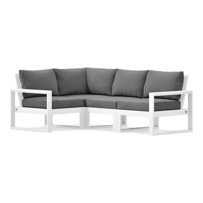 POLYWOOD EDGE 4-Piece Modular Deep Seating Set in White