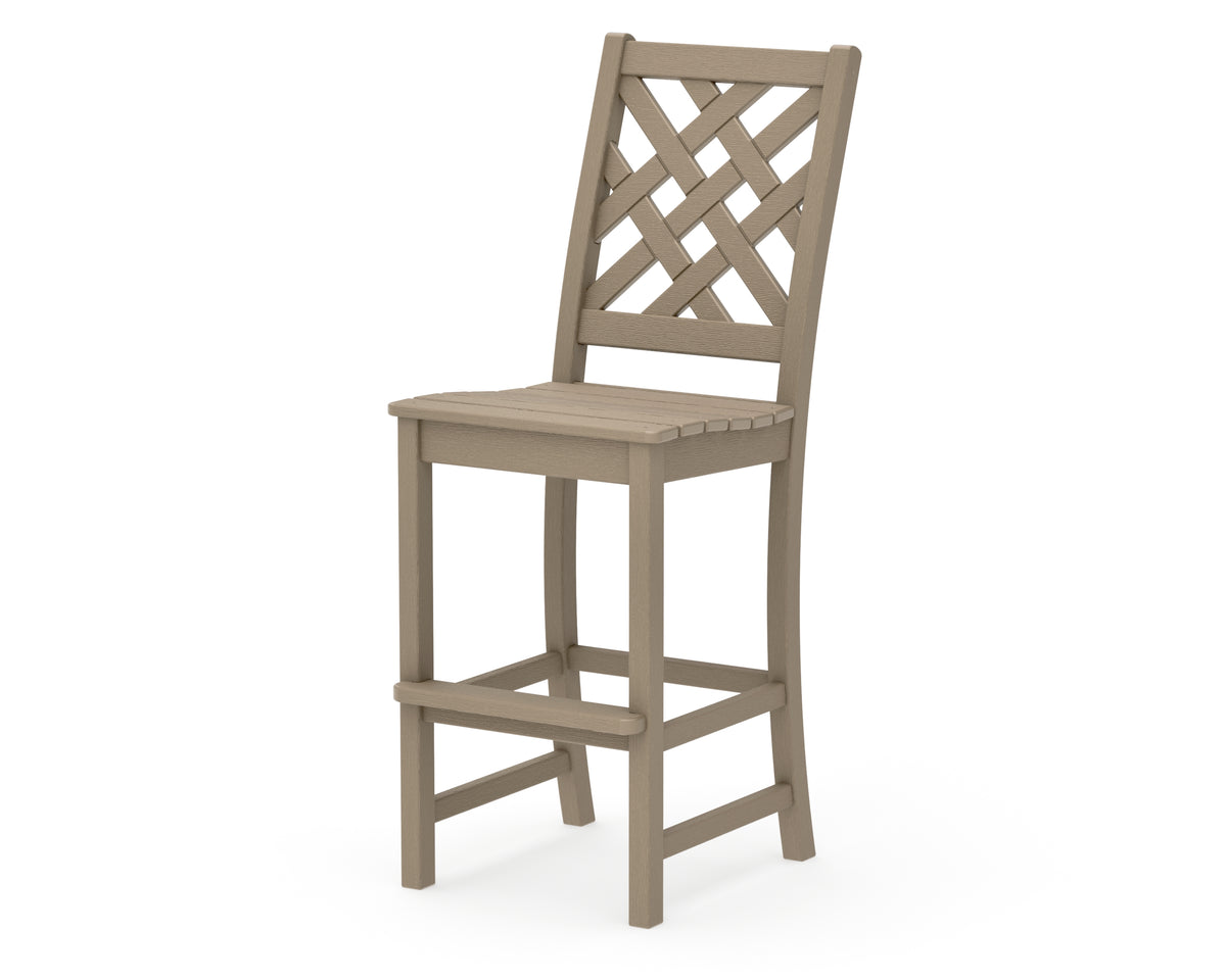 POLYWOOD Wovendale Bar Side Chair in Vintage Sahara