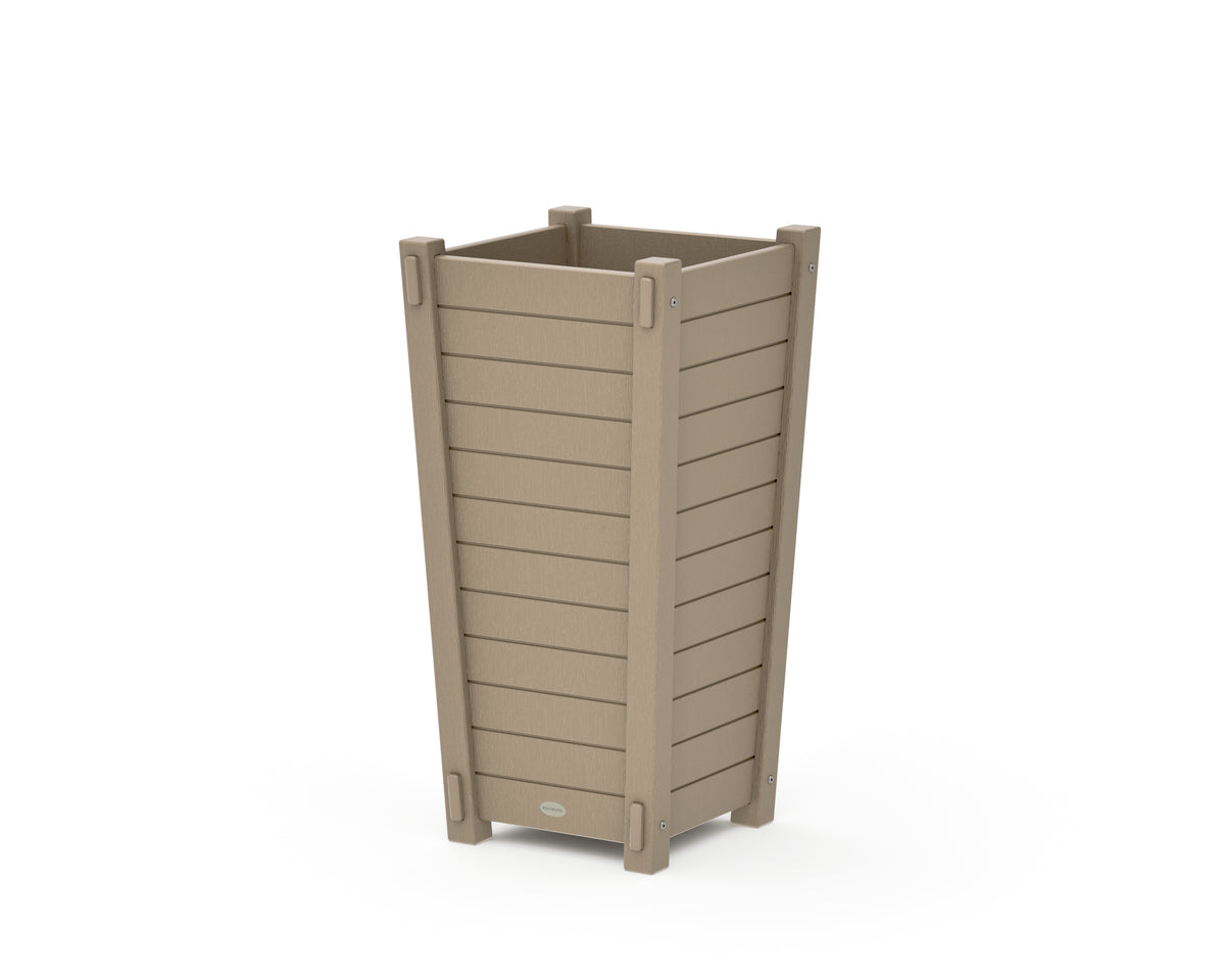 POLYWOOD Nautical Tapered Square Planter Box in Vintage Sahara