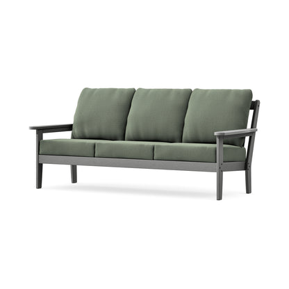 POLYWOOD Cottage Deep Seating Sofa in Slate Grey / Cast Sage