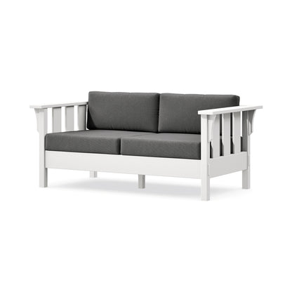 POLYWOOD Acadia Deep Seating Loveseat in White / Ash Charcoal