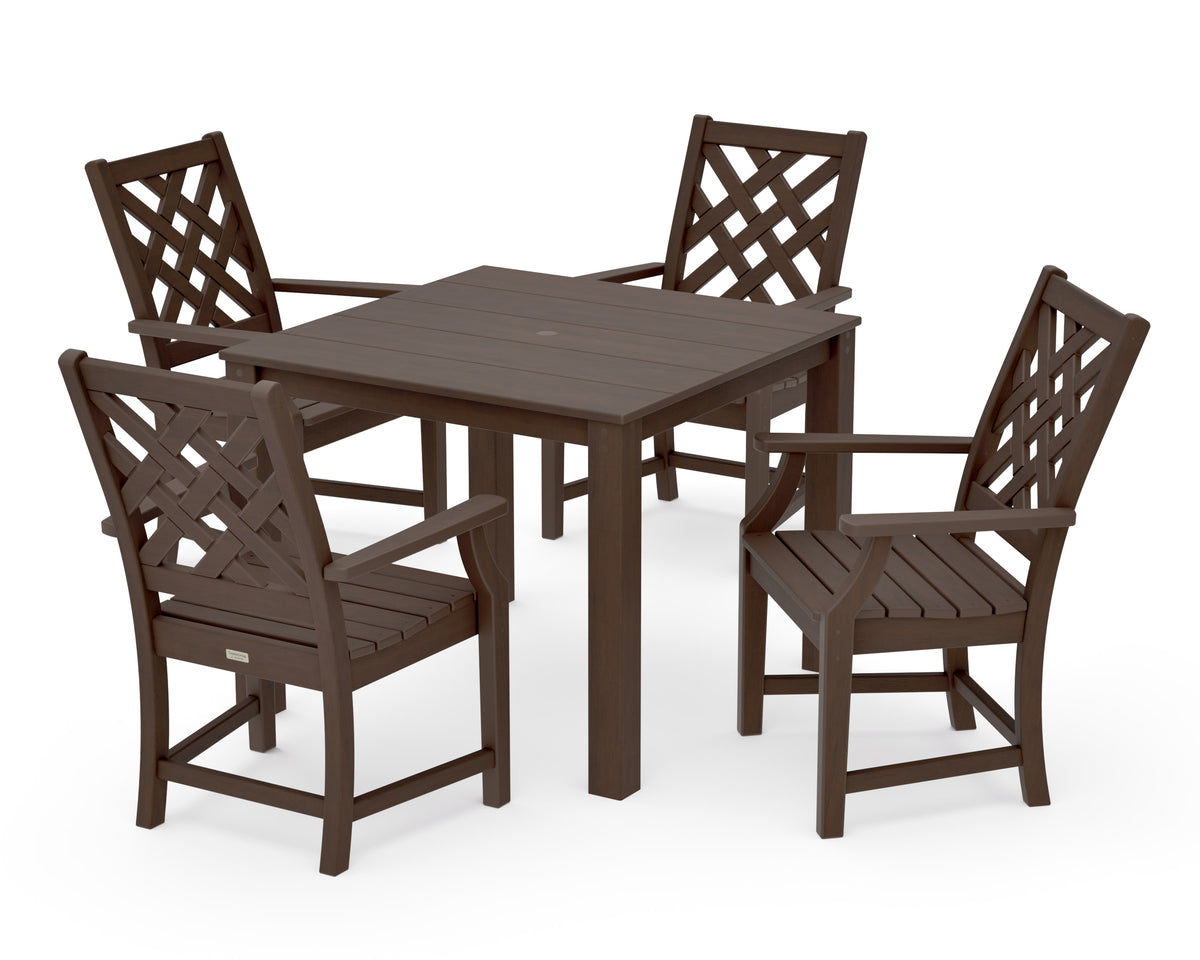 POLYWOOD Wovendale 5-Piece Parsons Dining Set in Kona