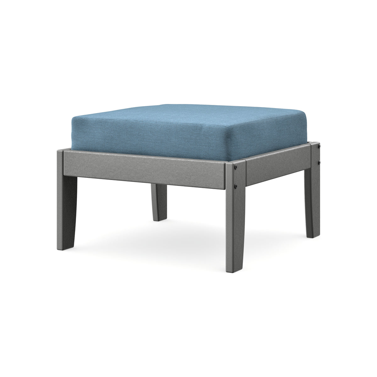 POLYWOOD Modular Ottoman - Classic in Slate Grey / Sky Blue