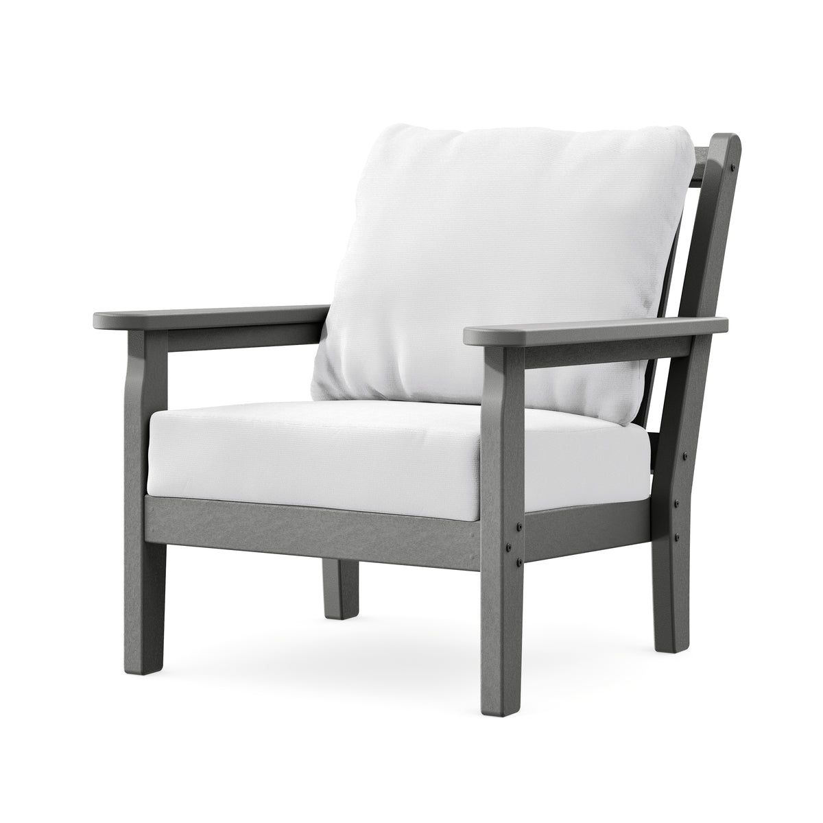 POLYWOOD Chippendale Deep Seating Chair in Slate Grey / Natural