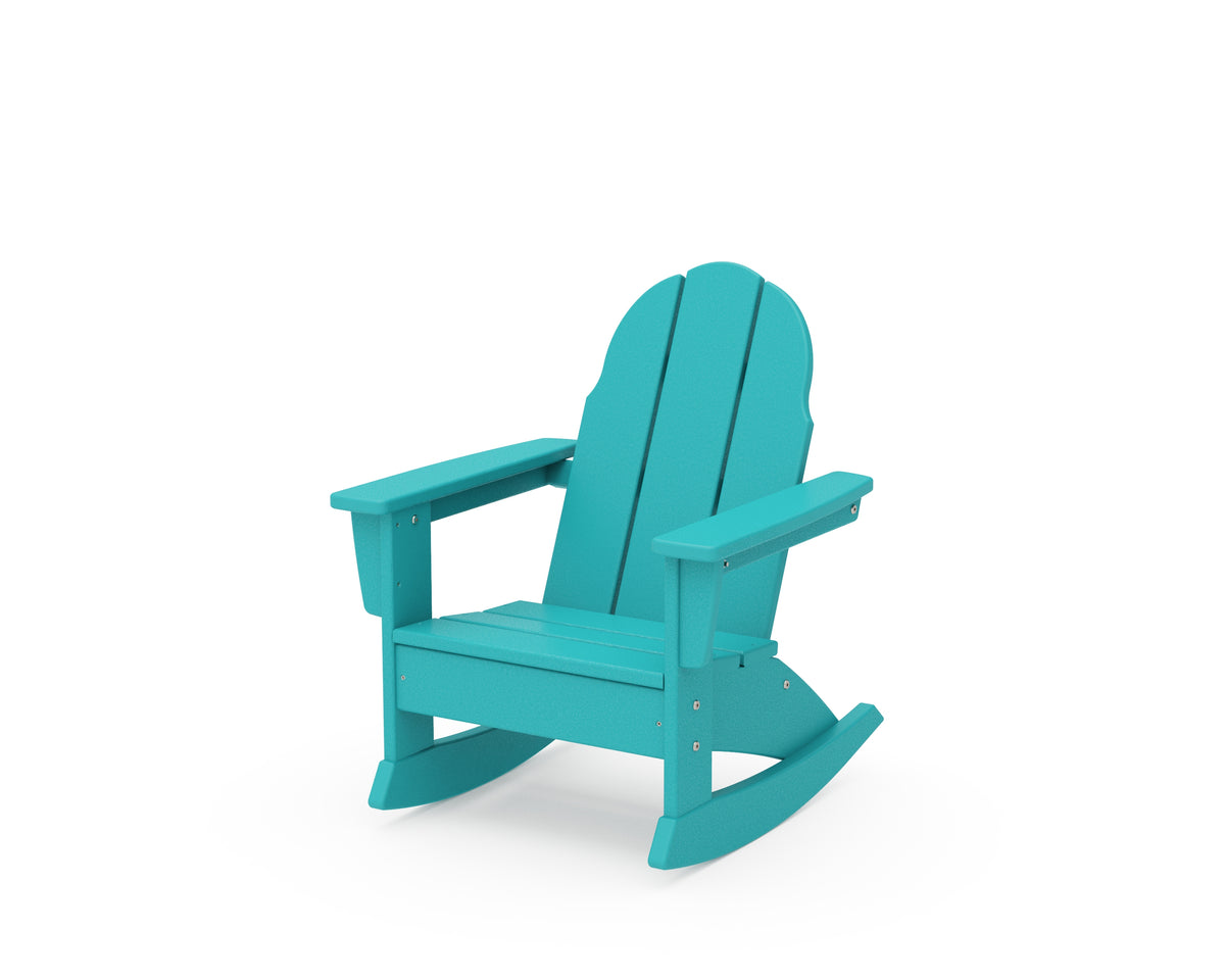 POLYWOOD Kids Vineyard Adirondack Rocking Chair in Aruba