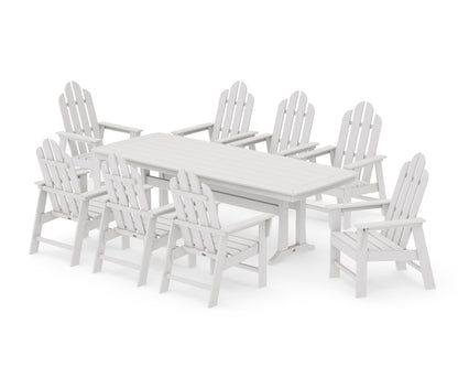 POLYWOOD Long Island 9-Piece Dining Set with Trestle Legs in Vintage White