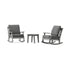 POLYWOOD Braxton 3-Piece Deep Seating Rocker Set in Slate Grey
