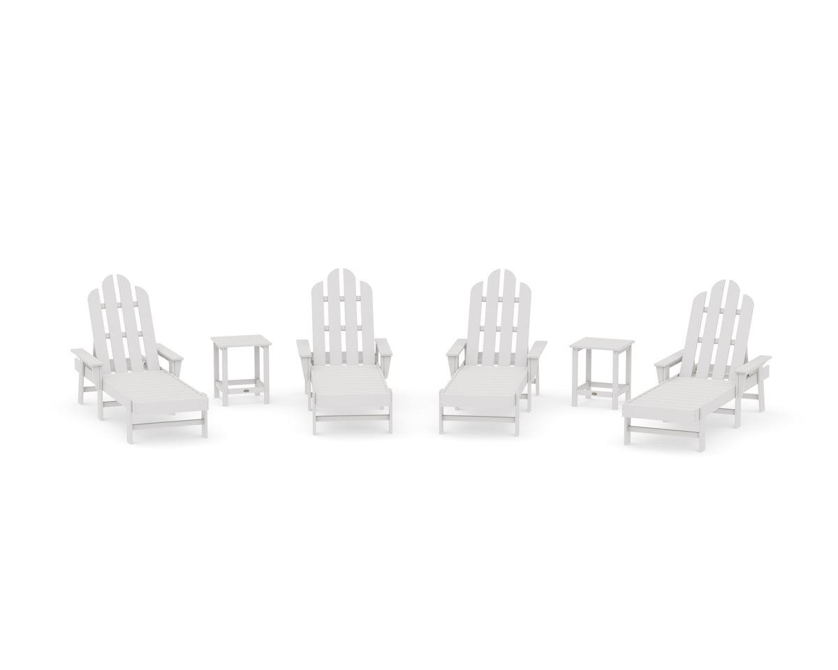 POLYWOOD Long Island Chaise 6-Piece Set in Vintage White
