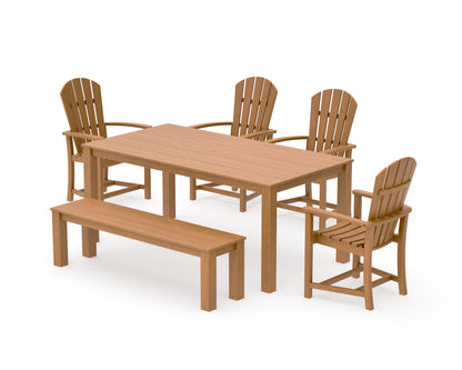POLYWOOD Palm Coast 6-Piece Parsons Dining Set with Bench in Natural