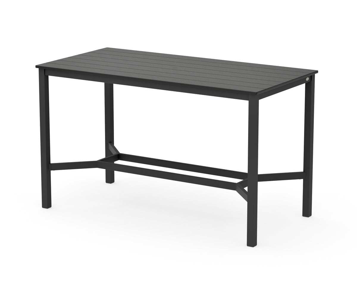 POLYWOOD Main Street 36 x 72 Bar Table in Black / Black