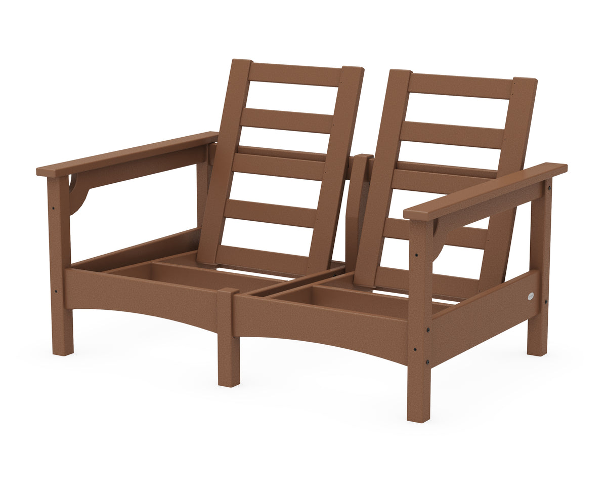 POLYWOOD Club Loveseat Frame in Teak