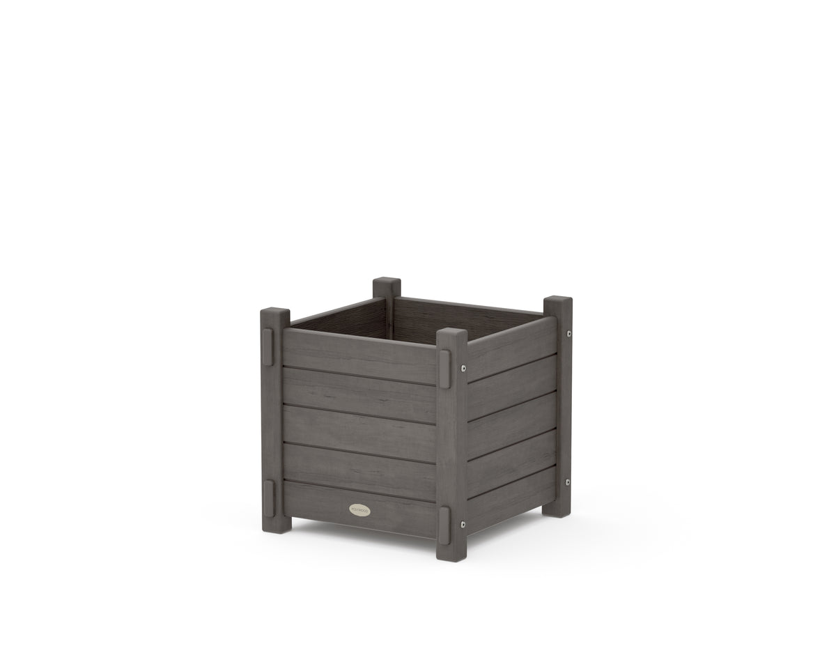 POLYWOOD Nautical Square Planter Box in Driftwood