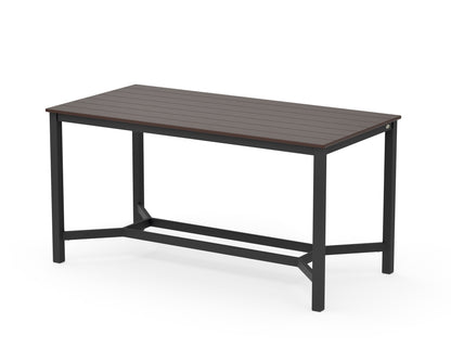 POLYWOOD Main Street 36 x 72 Counter Table in Black / Mahogany