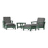 POLYWOOD Harbour 5-Piece Deep Seating Chair Set in Green