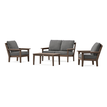 POLYWOOD Country Living Cottage 4-Piece Deep Seating Set with Loveseat in Kona