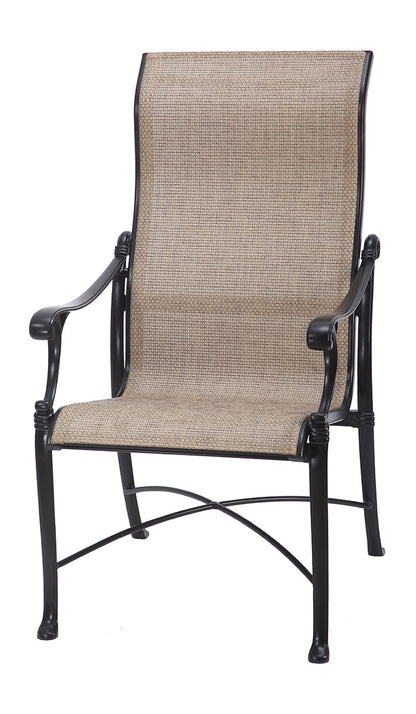 Gensun Michigan Sling High Back Dining Chair in Black