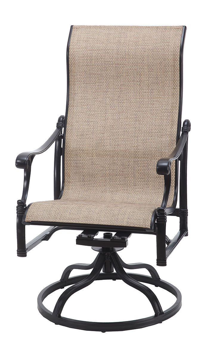 Gensun Michigan Sling High Back Swivel Rocker in Black