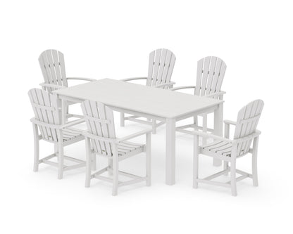 POLYWOOD Palm Coast 7-Piece Parsons Dining Set in Vintage White
