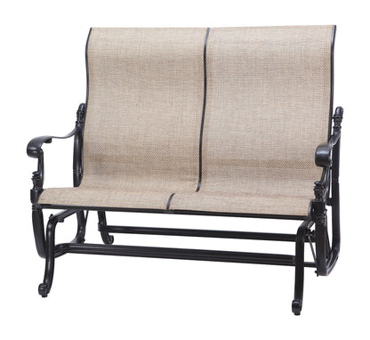 Gensun Florence Sling High Back Loveseat Glider in Carbon