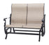 Gensun Florence Sling High Back Loveseat Glider in Carbon