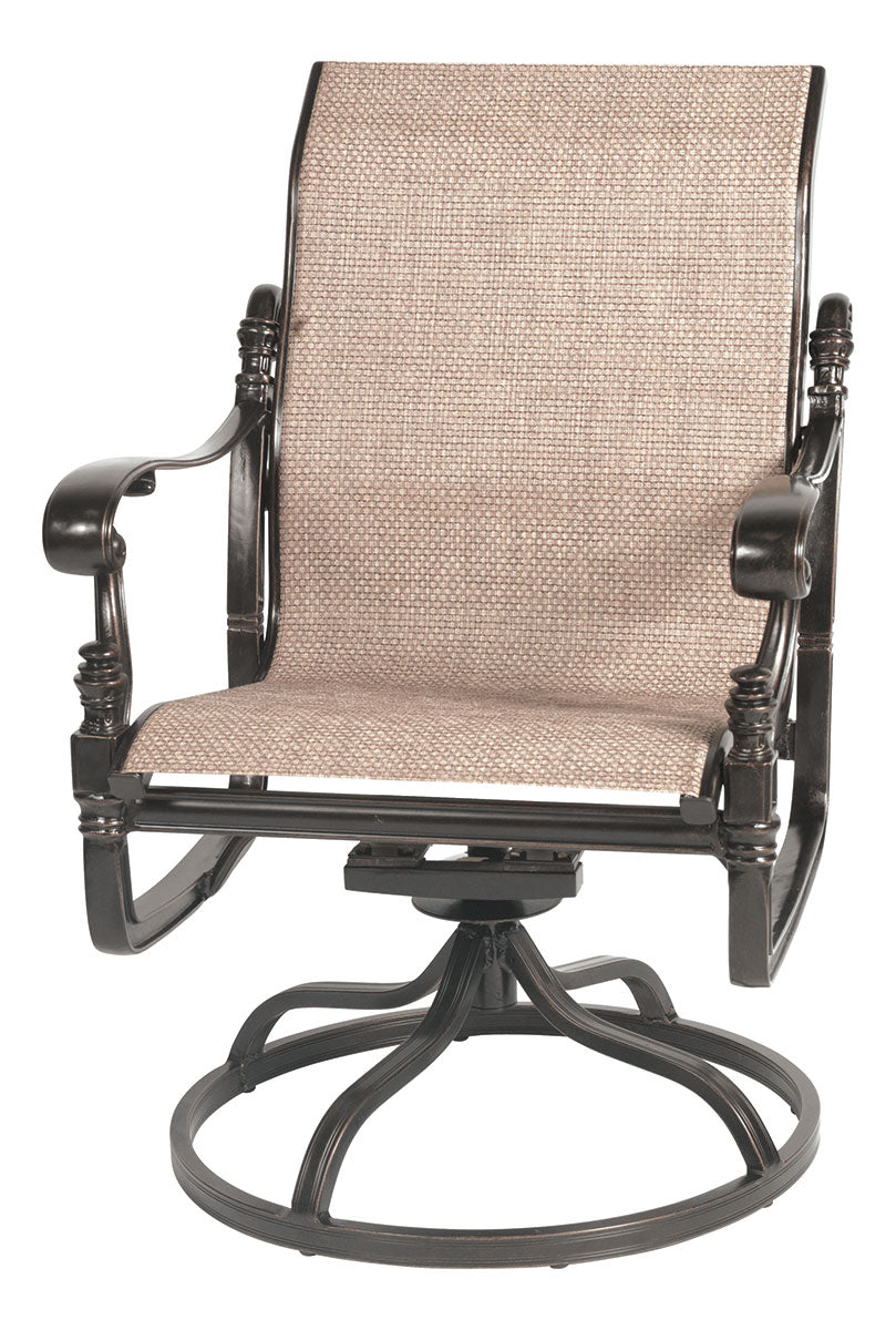 Gensun Florence Sling Standard Back Swivel Rocker in Carbon