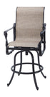 Gensun Grand Terrace Sling Swivel Bar Stool in Vintage