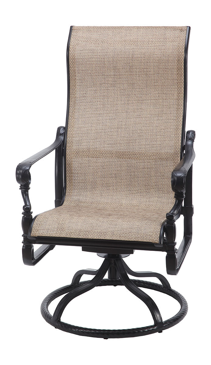 Gensun Grand Terrace Sling High Back Swivel Rocker in Vintage