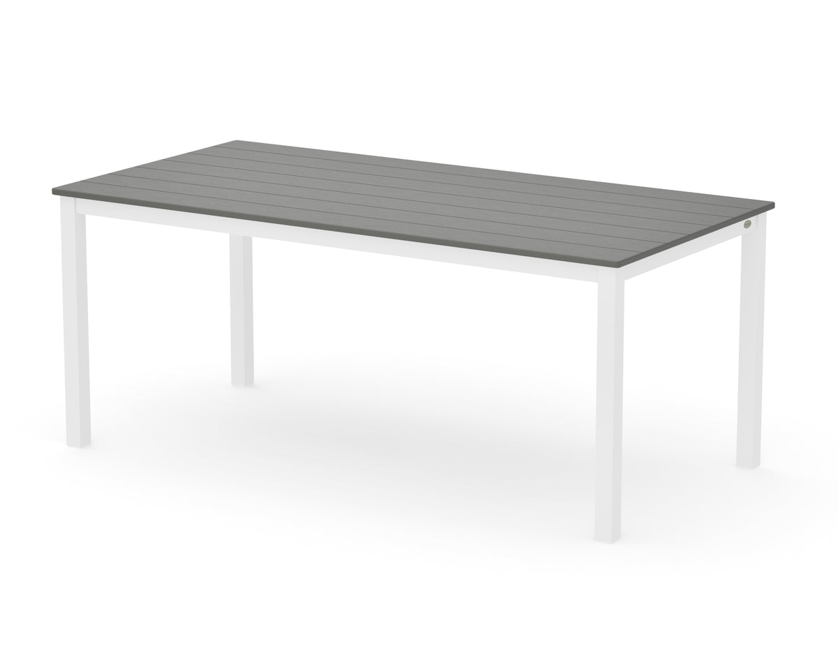 POLYWOOD Main Street 36" x 72" Dining Table in White / Slate Grey