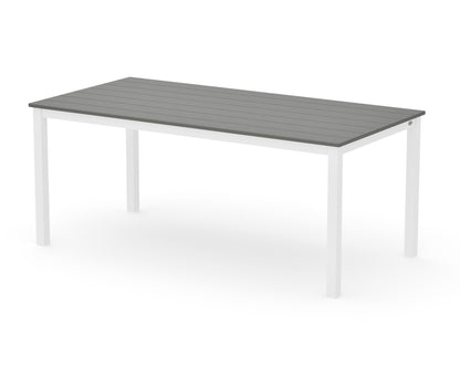 POLYWOOD Main Street 36" x 72" Dining Table in White / Slate Grey