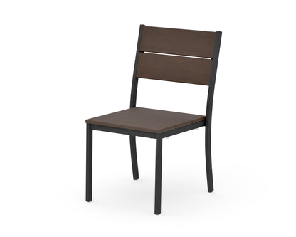 POLYWOOD Main Street Stacking Dining Side Chair in Black / Kona