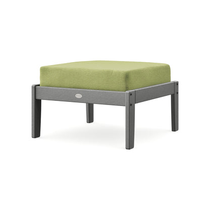 POLYWOOD Braxton Deep Seating Ottoman in Slate Grey / Chartreuse Boucle