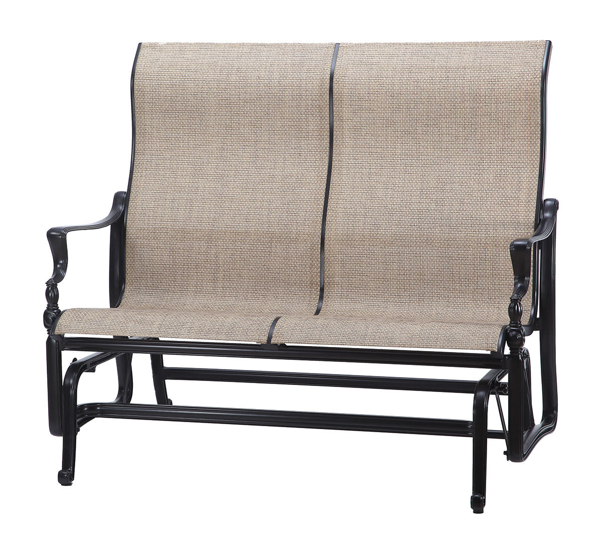 Gensun Bel Air Sling High Back Loveseat Glider in Midnight Gold